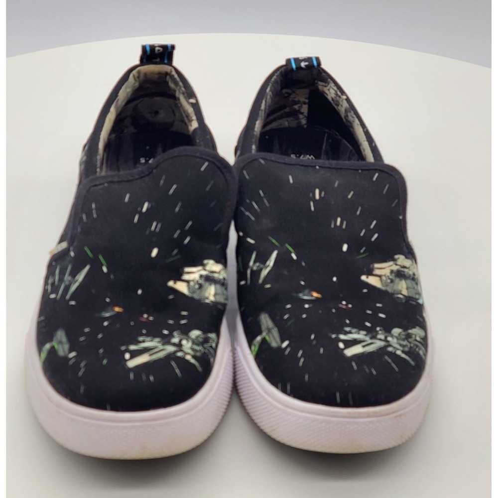 TOMS x Star Wars TRVL Lite Slip On Shoes Womens 7.5 Black Hyperspace Starship